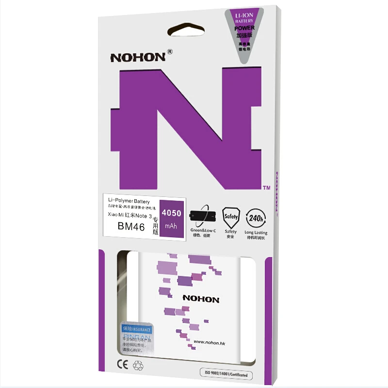 NOHON для Xiaomi BM46 BM22 BM35 BM45 BM47 батарея Redmi Note3 Note2 3S 4X Mi 4C 5 Замена Bateria Розничная