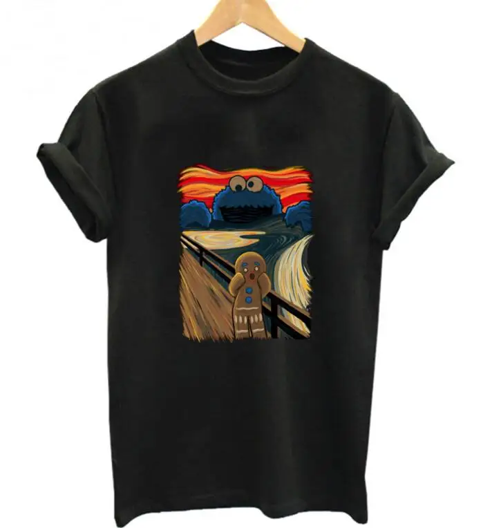 

2019 summer new cartoon round neck print T-shirt