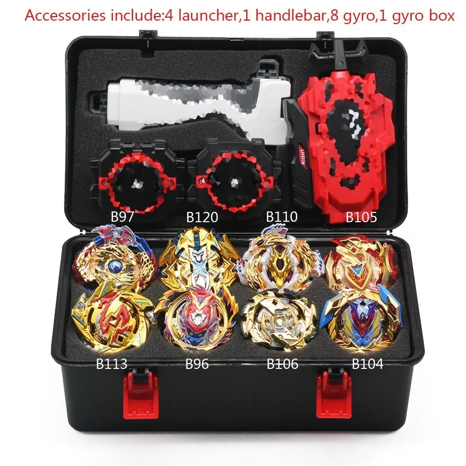 Новые пусковые установки Beyblade B129 Toupie Bayblades металлические черные гальки набор Burst Fafnir коробка Bey Blade игрушки для мальчика на день рождения - Цвет: gold 6-2