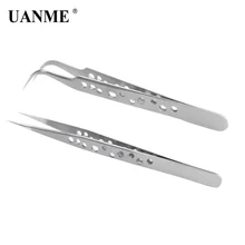 UANME электронные анти-магнитные из нержавеющей стали прямые точные пинцеты прямые, изогнутые для ремонта мобильных телефонов