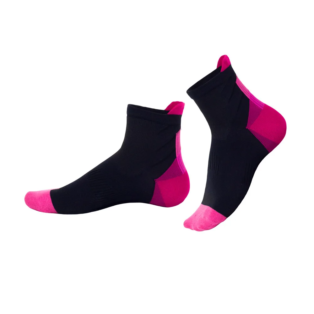 Short Compression Socks Women Men Running Outdoor Sports Hiking Cycling Foot Plantar Fascia Pressure Profession Socks Nylon - Цвет: Hei Fen