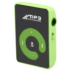 Мини Зеркало Клип USB цифровой Mp3 музыкальный плеер Поддержка 8 Гб SD TF карта зеленый