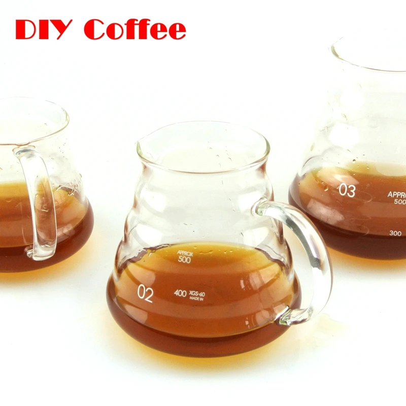 1PC Hot Coffee Dripper Hario Style Coffee Server Coffee Kettle 360ML 5800ML 780ML V60 Range Server