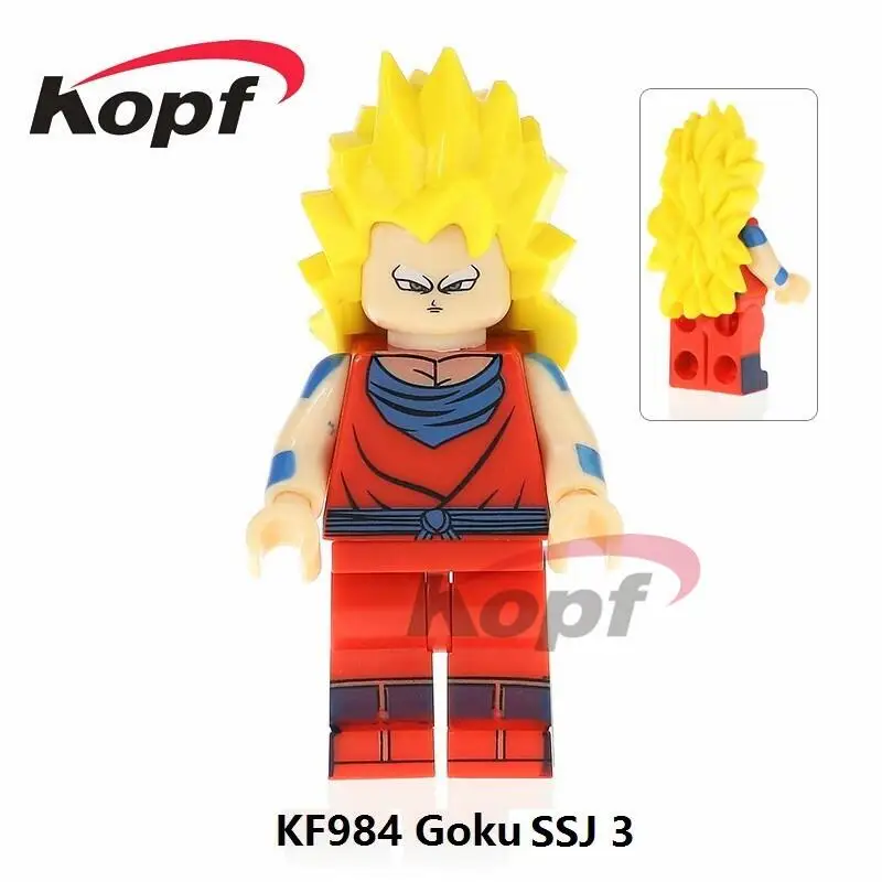 

Single Sale Super Heroes Goku SSJ3 Dragon Ball Z Figures Freiza Perfect Cell Majin Buu Building Blocks Children Toys Gift KF984