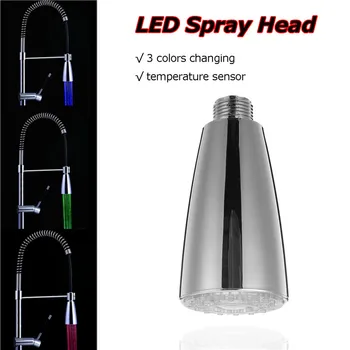 

Xueqin Kitchen Pull Out Faucet Spout LED Spray Head Temperature-Controlled Led Water Faucet Nozzle Torneira Water Filter