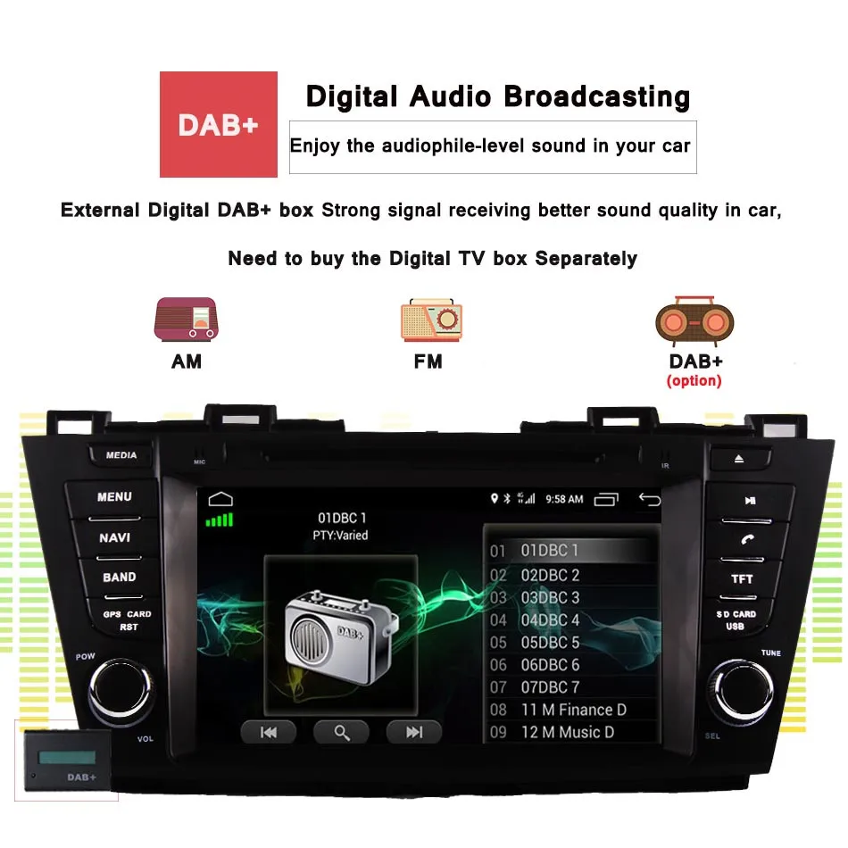Android 10 0 HD Автомобильный DVD GPS навигация для 2009 2013 Mazda 5 радио с Bluetooth 3/4G USB OBD2 Aux