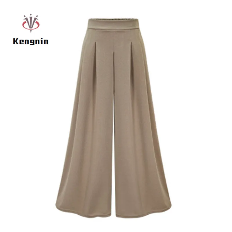 

2019 Spring Summer European Style Women Trousers Casual Loose Wide Leg Pants Plus Size Thin Design Female Street Brand Capris