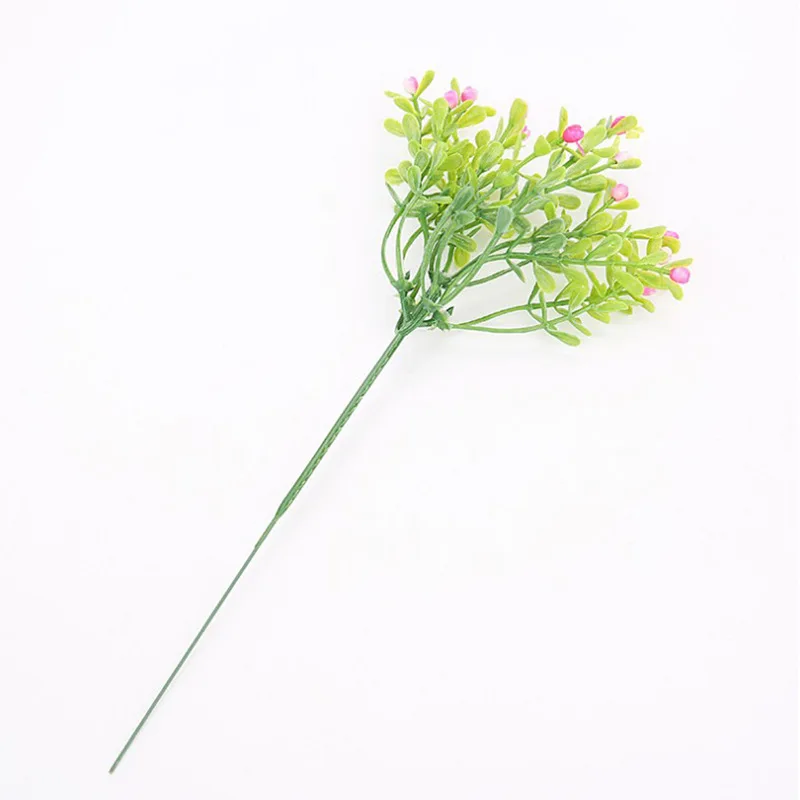 24 см 5 вилок искусственный цветок Милан трава поддельные зеленые растения горшок комнаты украшения дома свадебный букет