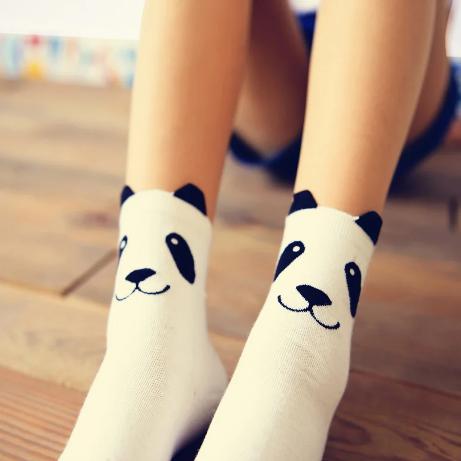 2016 Cartoon Anime Women Panda Short Cute Sock Art Socks For Women Lady