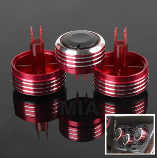 

3 PCS Aluminum Alloy Air Condition A/C Knobs Switch For Nissan Livina Tiida Geniss NV200