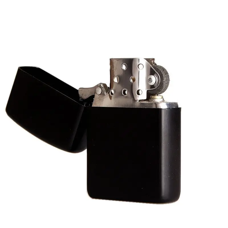 30 pieces / lot Stainless Steel Kerosene Lighter Gasoline Windproof Refillable Cigarette Metal