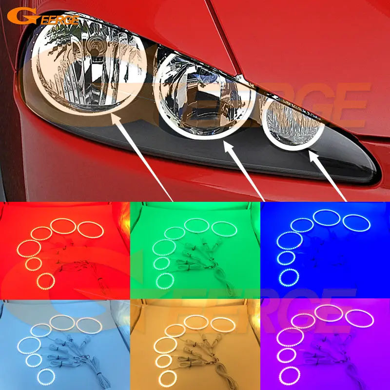 For Alfa Romeo 147 2005 2006 2007 2008 2009 2010 Excellent Multi-Color Ultra bright RGB LED Angel Eyes kit Halo Rings for hyundai azera 2006 2007 2008 2009 2010 excellent angel eyes multi color ultra bright rgb led angel eyes kit halo rings