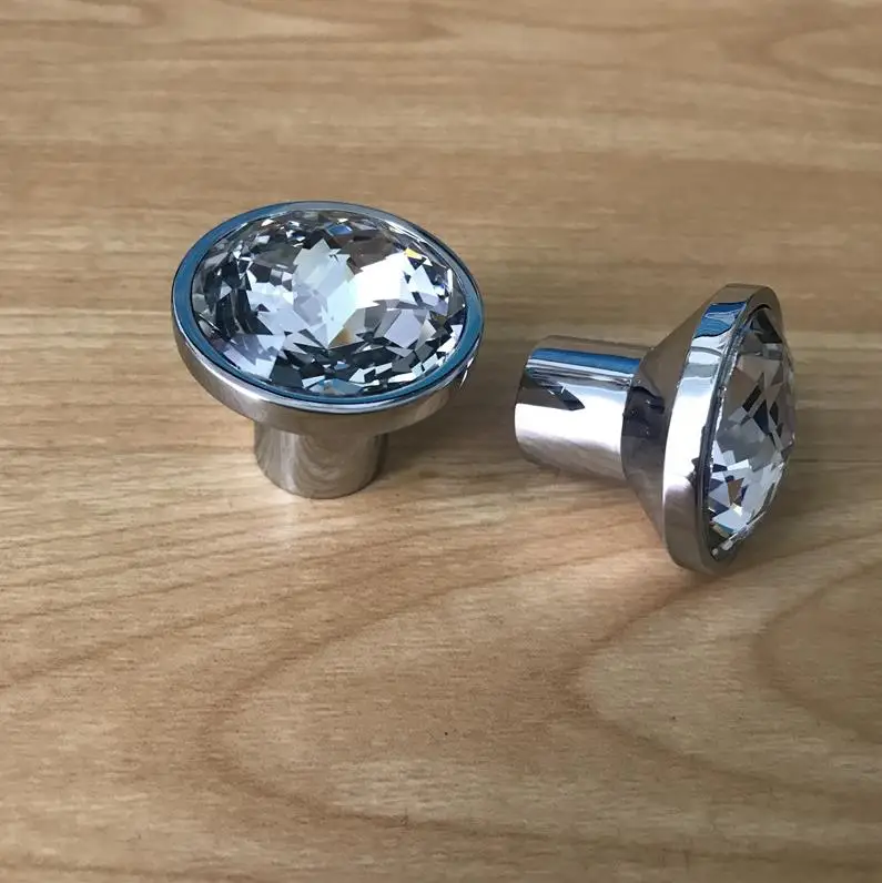 FAST SHIPPING 35MM NEWLY DESIGNED SQUARE CLEAR CRYSTAL KNOB ON