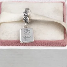 Zmzy joyería apta pandora plata de ley 925 granos de los encantos colgante feliz día de san valentín auténtica joyería para las mujeres