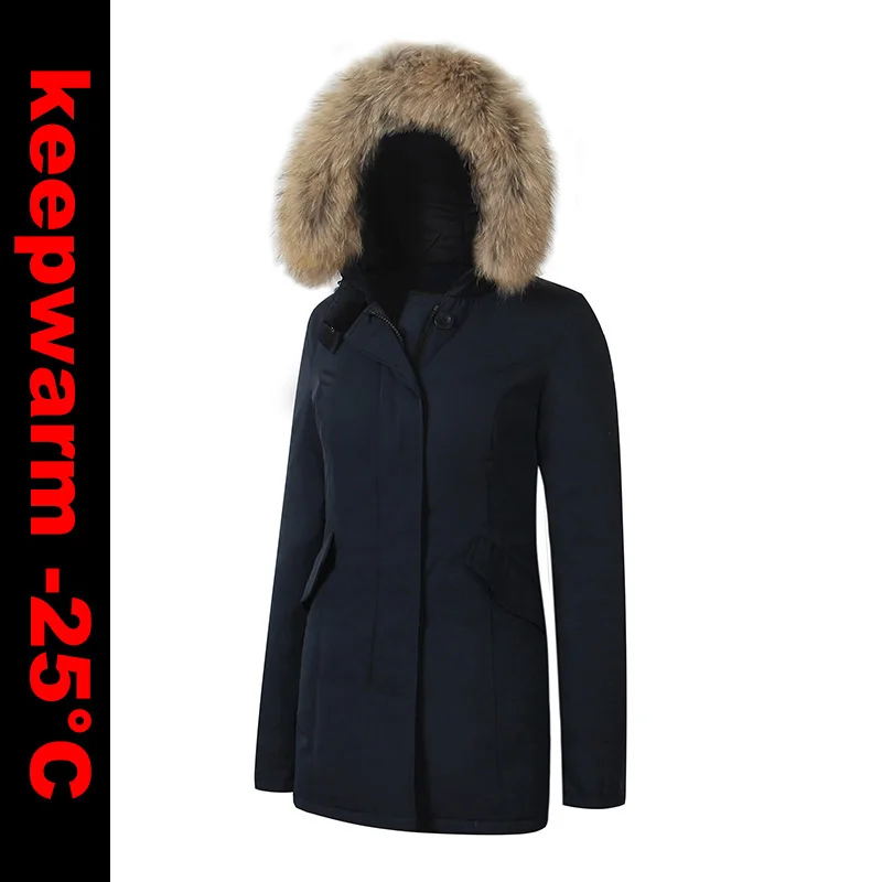 

2018 Brand New Womens Arctic Duck Down Parka Thick Warm Winter Parka With removable raccoon fur