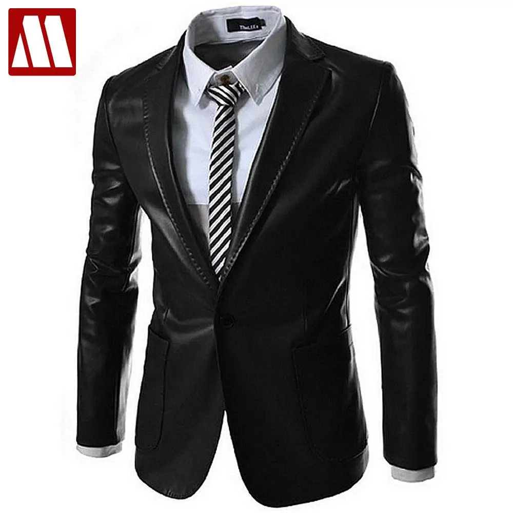 Popular Men Leather Blazer-Buy Cheap Men Leather Blazer