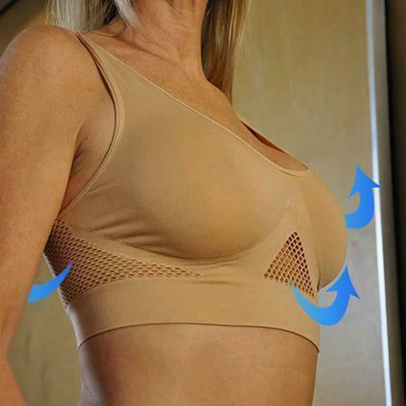 Women Breathable Comfy Sports Bra Seamless Bras with Removable Pad QL Sale
