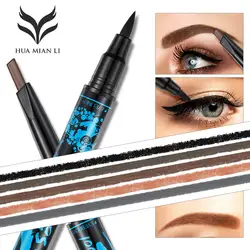 HUAMIANLI 1 шт. Doulble конец брови Комбинации длительный Водонепроницаемый Eye Liner Карандаш для бровей Макияж Косметические средства YM001