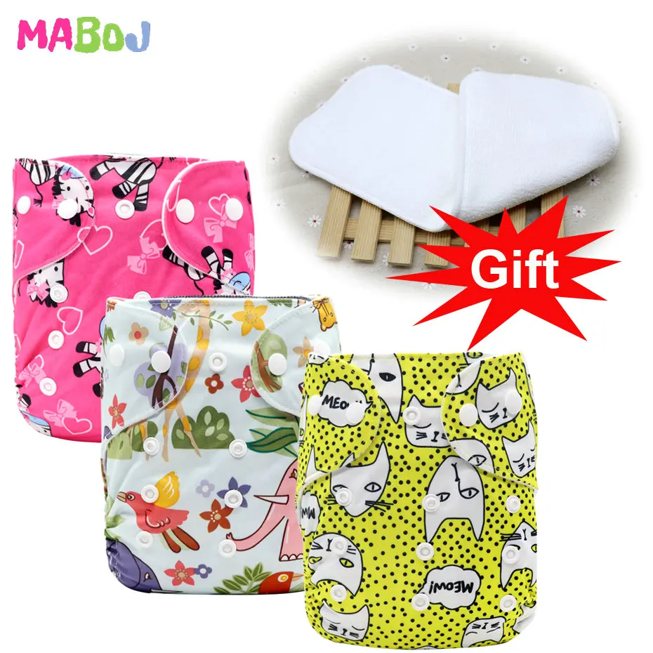 MABOJ Cloth Diapers Baby Pocket Cloth Diaper One Size Waterproof Nappy Reusable Cloth Nappies Set Washable Wholesale New - Цвет: PD5-4-9-2