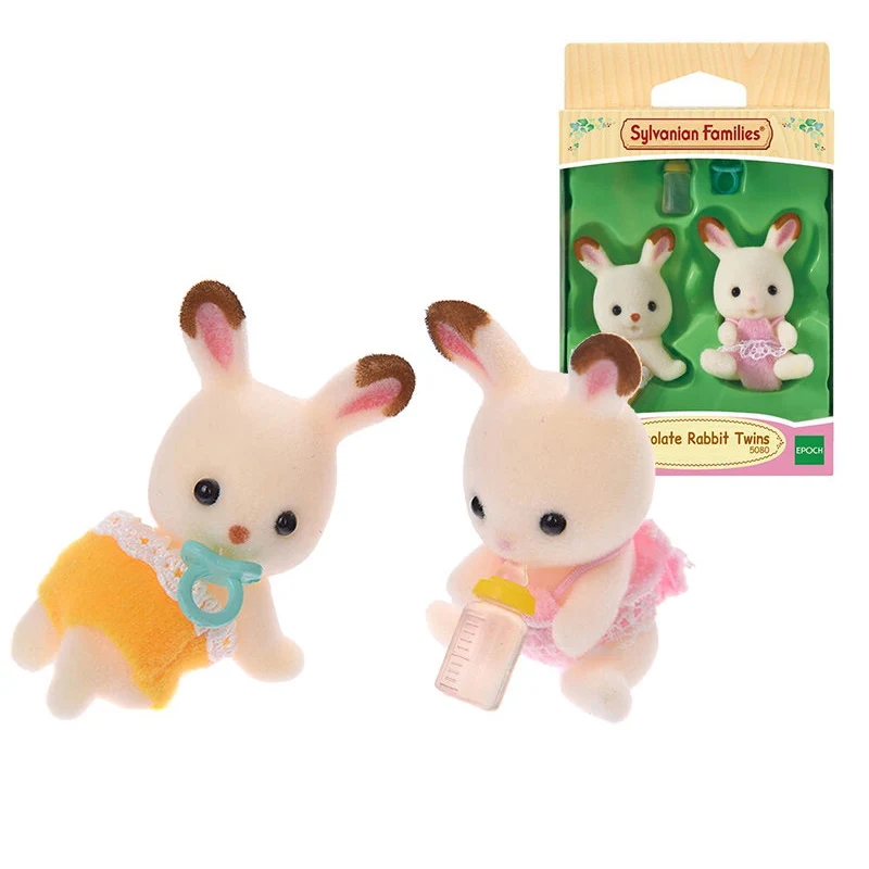 Sylvanian Families Детские близнецы игрушечные фигурки животных пушистый Кукольный дом набор свинья/обезьяна/кролик/белки/панда/шифон - Цвет: 5080