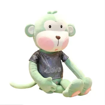 

plush toy stuffed doll cartoon animal T-shirt monkey lover I love you flower wedding present Valentine's gift