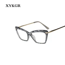 XYKGR женские оптические оправа для компьютерных очков бренд кошачьи глаза черные очки рамка мужские и женские модели прозрачный объектив