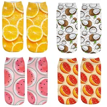 Dreamlikelin цветной принт с фруктами женские мужские носки Модные Арбузные авокадо оранжевые носки