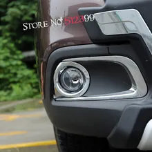 2 шт. наклеиваемого покрытия для автостайлинга из ABS хромированные передние налобный противотуманный фонарь лампа крышка Накладка для peugeot 2008