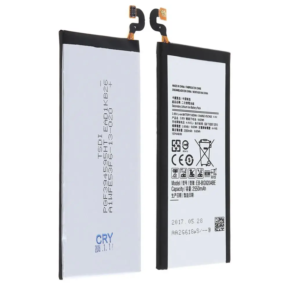 

3.85V 2550mAh Rechargeable Built-in Polymer Li-ion Replacement Battery Phone Accumulator for Samsung Galaxy S6 G9200 G9208 G9209