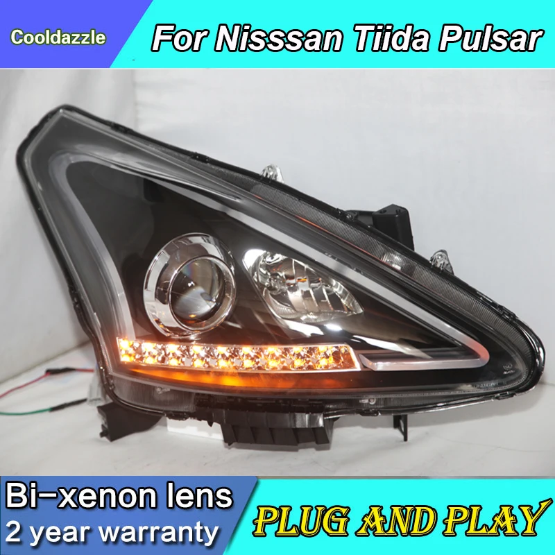 Для NISSAN Tiida Pulsar светодиодный налобный фонарь Ангельские глазки фары 2011 2012 2013 2014 2015