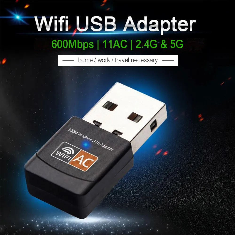 Беспроводной 600 Мбит/с USB wifi адаптер AC600 2,4 ГГц 5 ГГц WiFi Антенна ПК Мини компьютер сетевой карты приемник двухдиапазонный 802.11b/n/g/ac