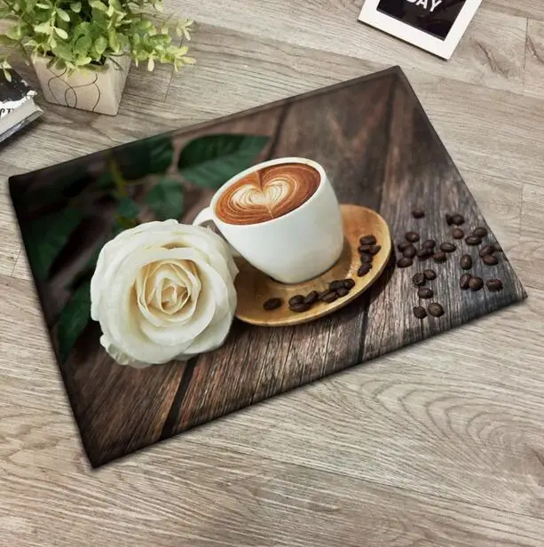 3D Coffee Cup Doormat Area Rugs Floor Carpet Non-slip Floor Door Mats for coffee house Living Room Kitchen Floor Stairs Area mat