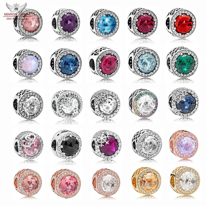 

Many colors Radiant Hearts beads 100% 925 Sterling Silver Charms With Clear Cz Rose Gold Charm beads Fit DIY Bracelets Wholesale