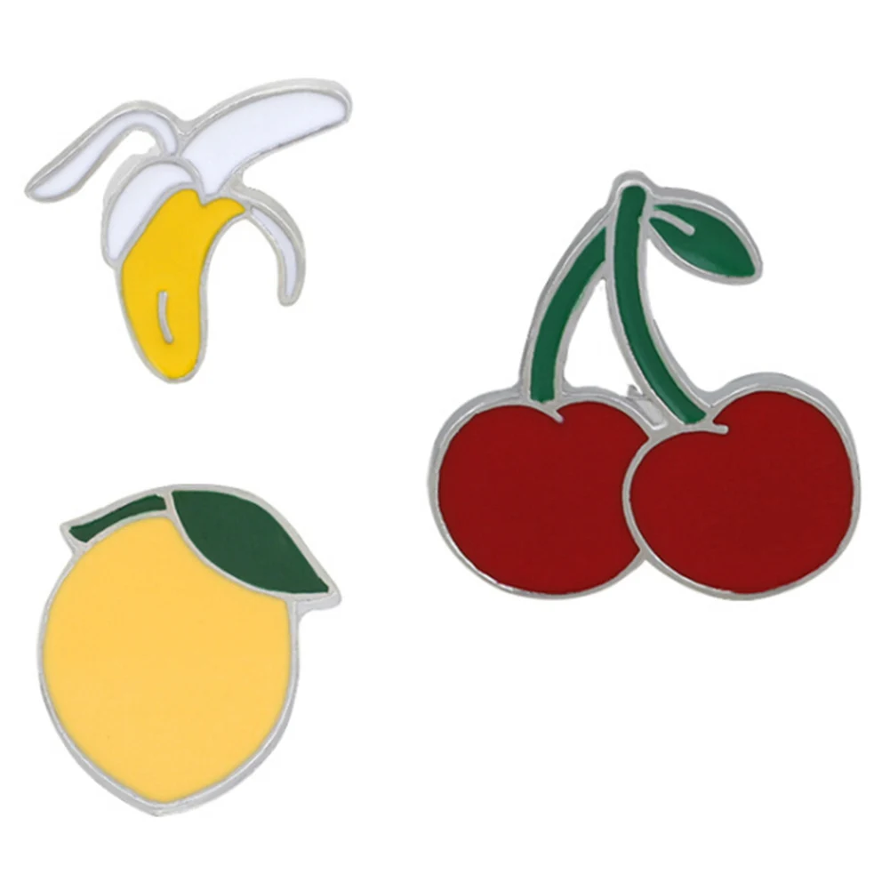 

Fashion Mini Fruit Brooch Pins Cartoon Cute Cat Banana Pineapple Watermelon Cherry Enamel Pin Brooches Jacket Denim Collar Badge