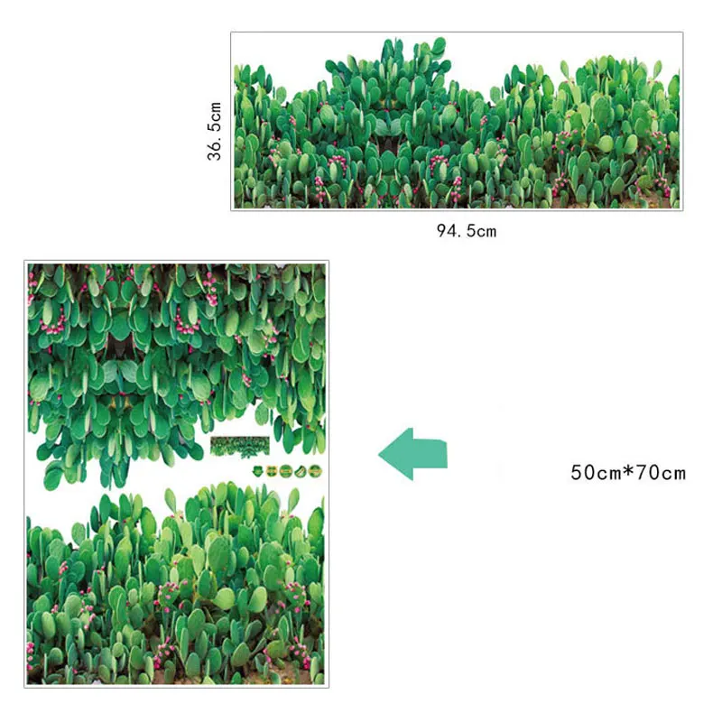 Кактус 3D плинтус Наклейка на стену кухня прихожая Наклейка на стену s домашний Декор Гостиная автоколлянт Настенная Наклейка