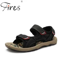 Новинка; летние мужские сандалии; Уличная обувь из искусственной кожи; повседневные Черные камуфляжные стельки; обувь для отдыха; мужские лоферы