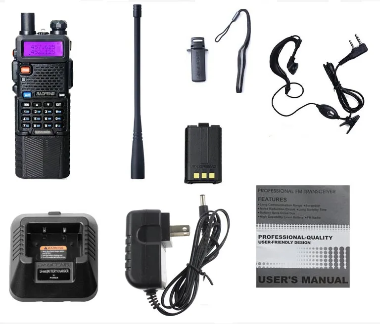 Baofeng UV-5r, обновленная рация, двухсторонняя радиостанция, 3800 мА/ч, длинный аккумулятор, UV5R, Двухдиапазонная UHF VHF радиостанция, Охотничья радиостанция