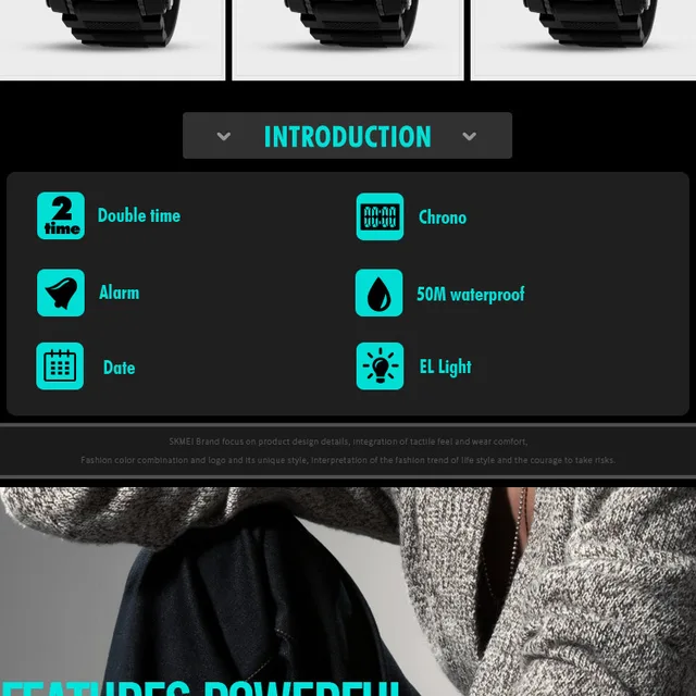 SKMEI Fashion Dial Outdoor zegarki sportowe mężczyźni elektroniczny kwarcowy zegarek cyfrowy 50M wodoodporne zegarki na rękę Relogio męski 1228 tanie i dobre opinie Quartz Wristwatches 26 5cm Żywicy 18mm Complete Calendar Week Display Water Resistant Stop Watch Back Light Chronograph Multiple Time Zone Alarm SKMEI Fashion Dial Outdoor zegarki sportowe mężczyźni elektroniczny kwarcowy zegarek cyfrowy 50M wodoodporne zegarki na rękę Relogio męski 1228 tanie i dobre opinie Quartz Wristwatches 26 5cm Żywicy 18mm Complete Calendar Week Display Water Resistant Stop Watch Back Light Chronograph Multiple Time Zone Alarm