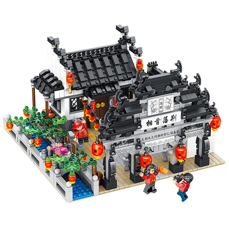 

DIY Building Blocks Chinese Style series Lantern Festival Style Educational Model Bricks new Year Toys for Children Kids Gift