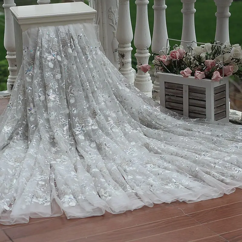 Width121cm Elfenbein Vintage Bestickte Spitze Stoff Nahen Pailletten Hochzeit Kleid Spitze Trim Brautkleid Fabric Usa Gown For Flower Girlgown Jacket Aliexpress
