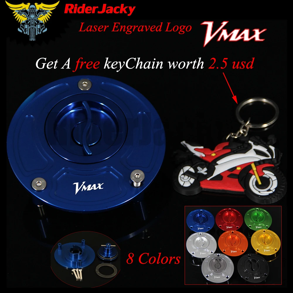 RiderJacky CNC Aluminum Keyless Motorcycle Accessories Fuel Gas Tank