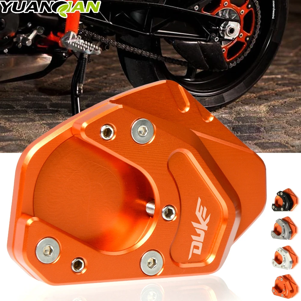 

FOR DUKE LOGO Motorcycle CNC Kickstand Foot Side Stand Extension Pad Support Plate For KTM Duke 125 200 390 RC 125 RC 200 RC 390