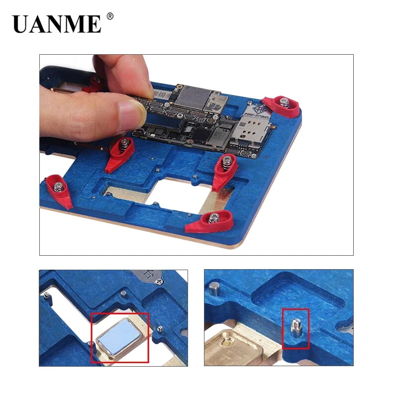 UANME K19 Circuit Board PCB Holder Jig Explosion-proof Cooling Tin Platform For iPhone X Motherboard Fixture Tool