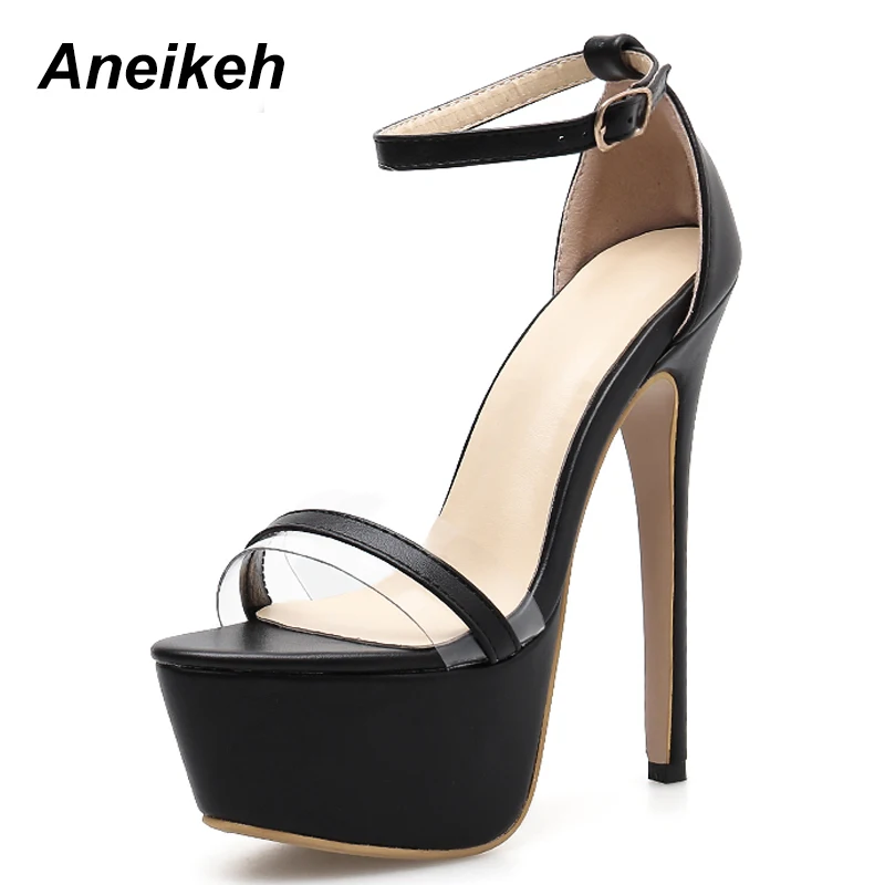 Correa De Aneikeh Black Negro Pie Verano Sandalias Bombas IS4wx0q