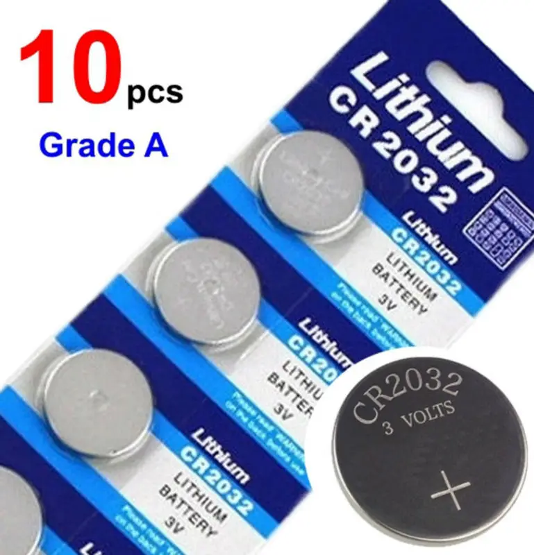 10pcs / lot Button battery CR2032 3V Lithium Coin Cells Button