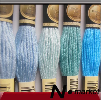 

Free Shipping Random Different 100PCS / Lot Colorful Cross Stitch Embroidery Thread 8 Meters CXC Similar DMC Thread