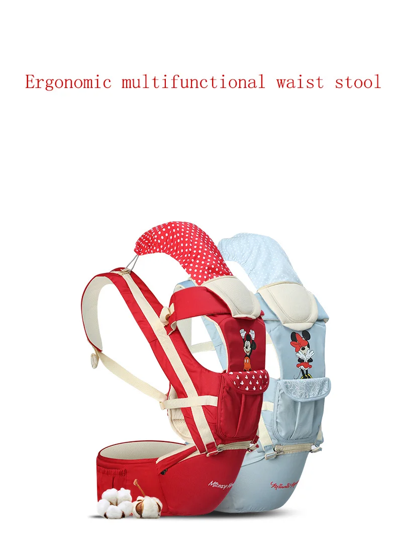 Disney Ergonomic Baby Carrier Backpack Infant Sling Toddler Waist Wrap Carrier Baby Holder Kangaroo Hipsit Minnie newborns 360