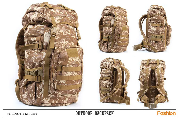 Mochila de Acampamento Viagem dos Homens 50l ao ar Livre Militar Tático Grande Capacidade Bolsas Montanhismo Bolsa Caminhadas Mochila Mod. 1257083 13 High Quality Esporte e Lazer
