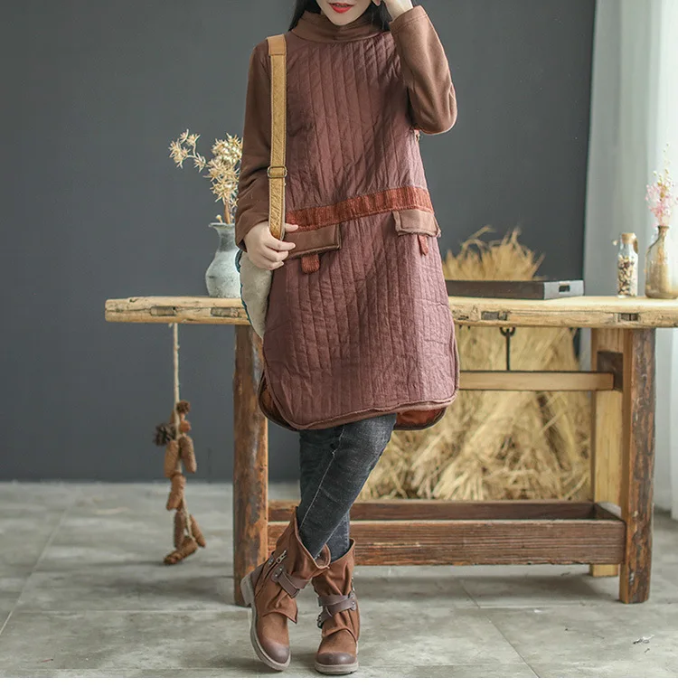 Autumn Winter Parkas font b Women b font 2017 Loose Spliced Blended Cotton font b clothing