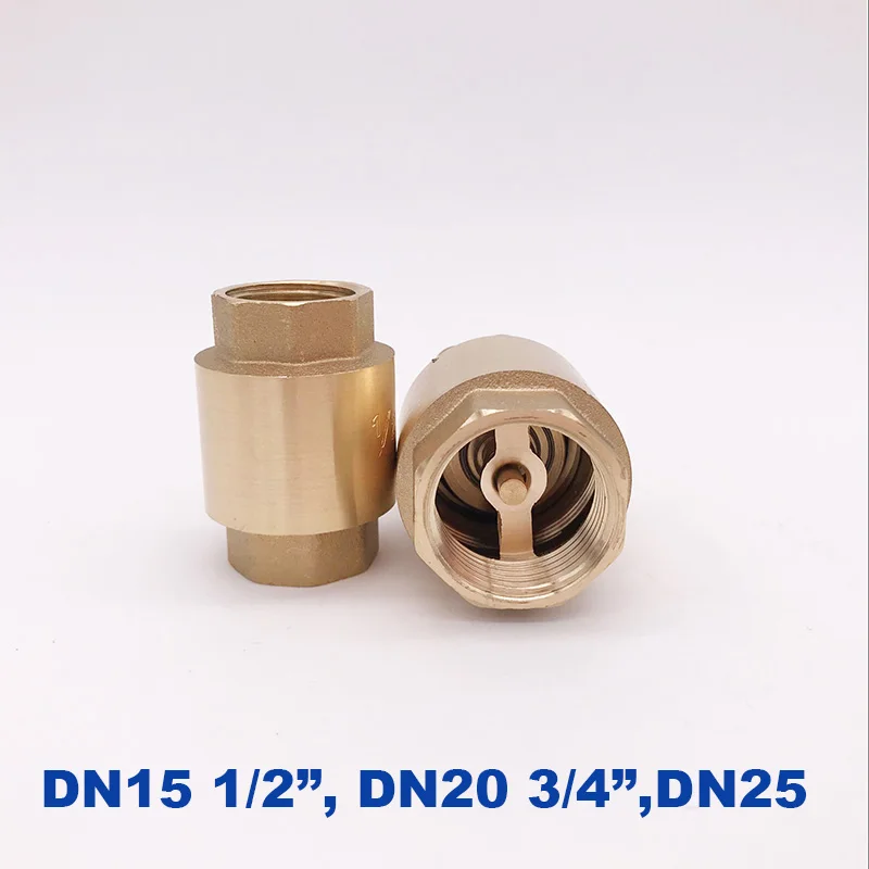 

High quality brass In-Line Spring Vertical Check Valve for Water meter DN15/DN20/DN25 1/2" 3/4" 1 inch